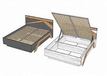 Кровать 1600-1 с подъемным механизмом КМК 0905.35